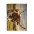 Longhorn Cattle Velveteen Plush Blanket — Western Ranch Rustic Throw