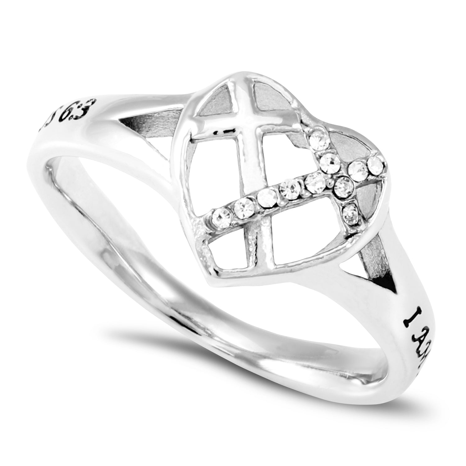 CZ Patchwork Cross Ring