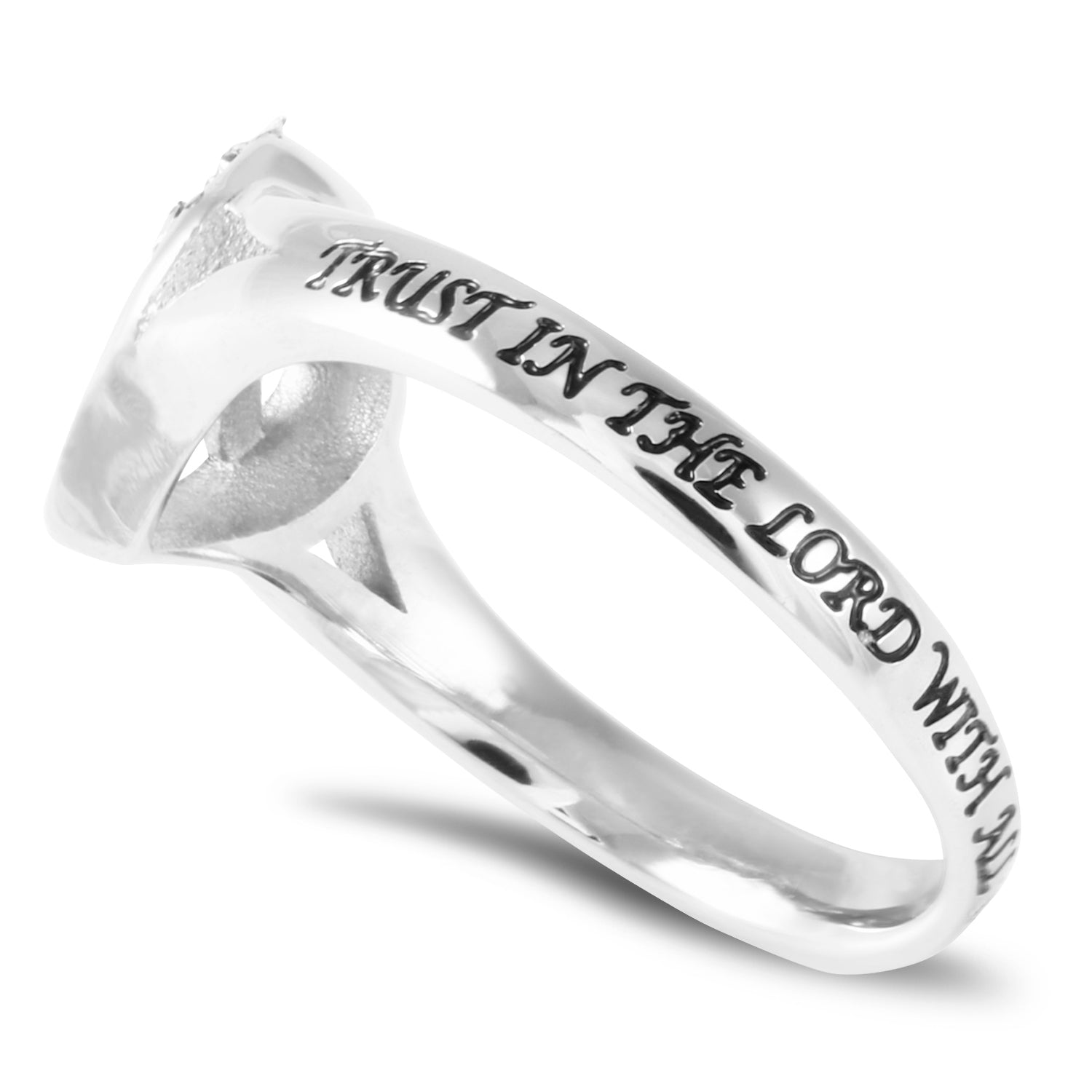 CZ Patchwork Cross Ring