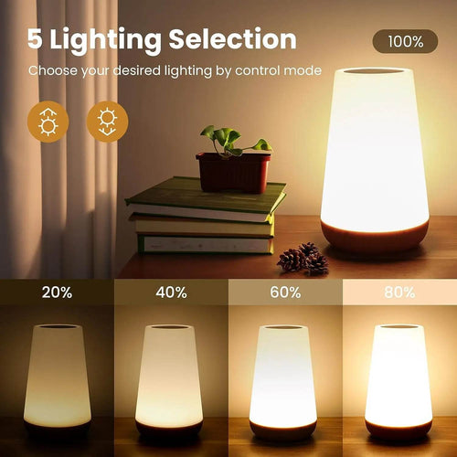 13-Color Changing Table Lamp – Touch Bedside Night Light with RGB Remote, Dimmable & USB Rechargeable for Bedroom or Room Décor