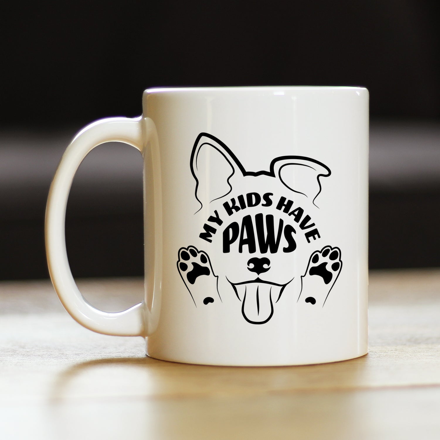 Kids Have Paws Dog Coffee Mug Gifts for Dog People White Ceramic Coffee Cup