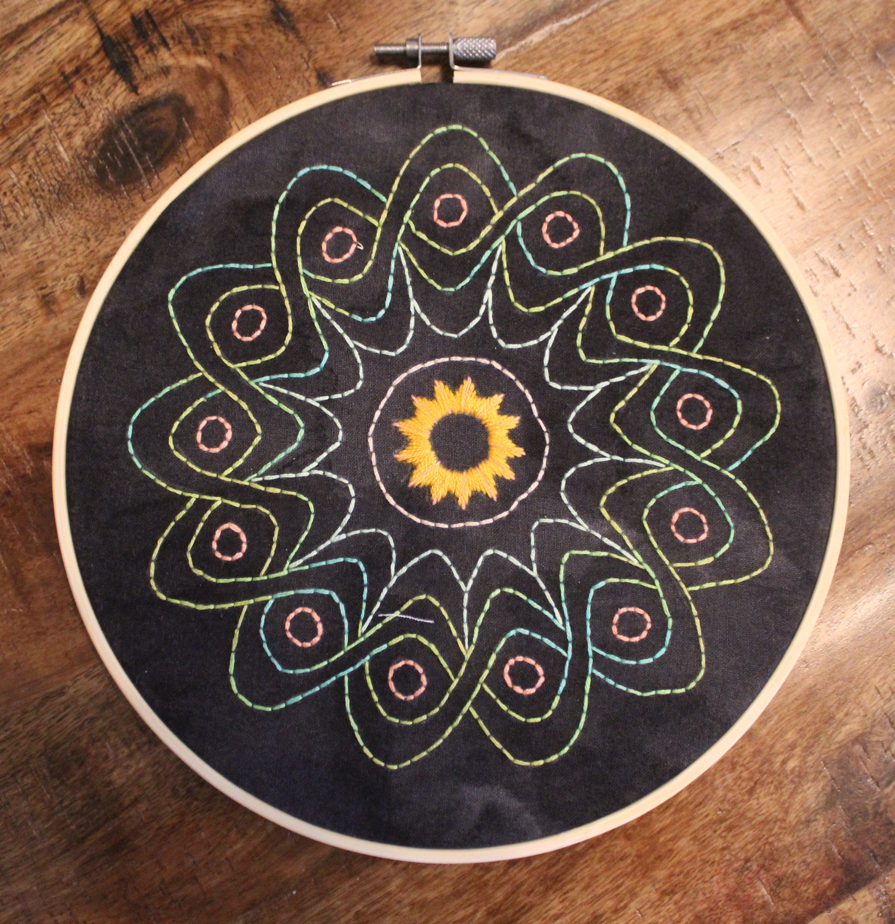 Radiant Midnight Mandala Embroidery