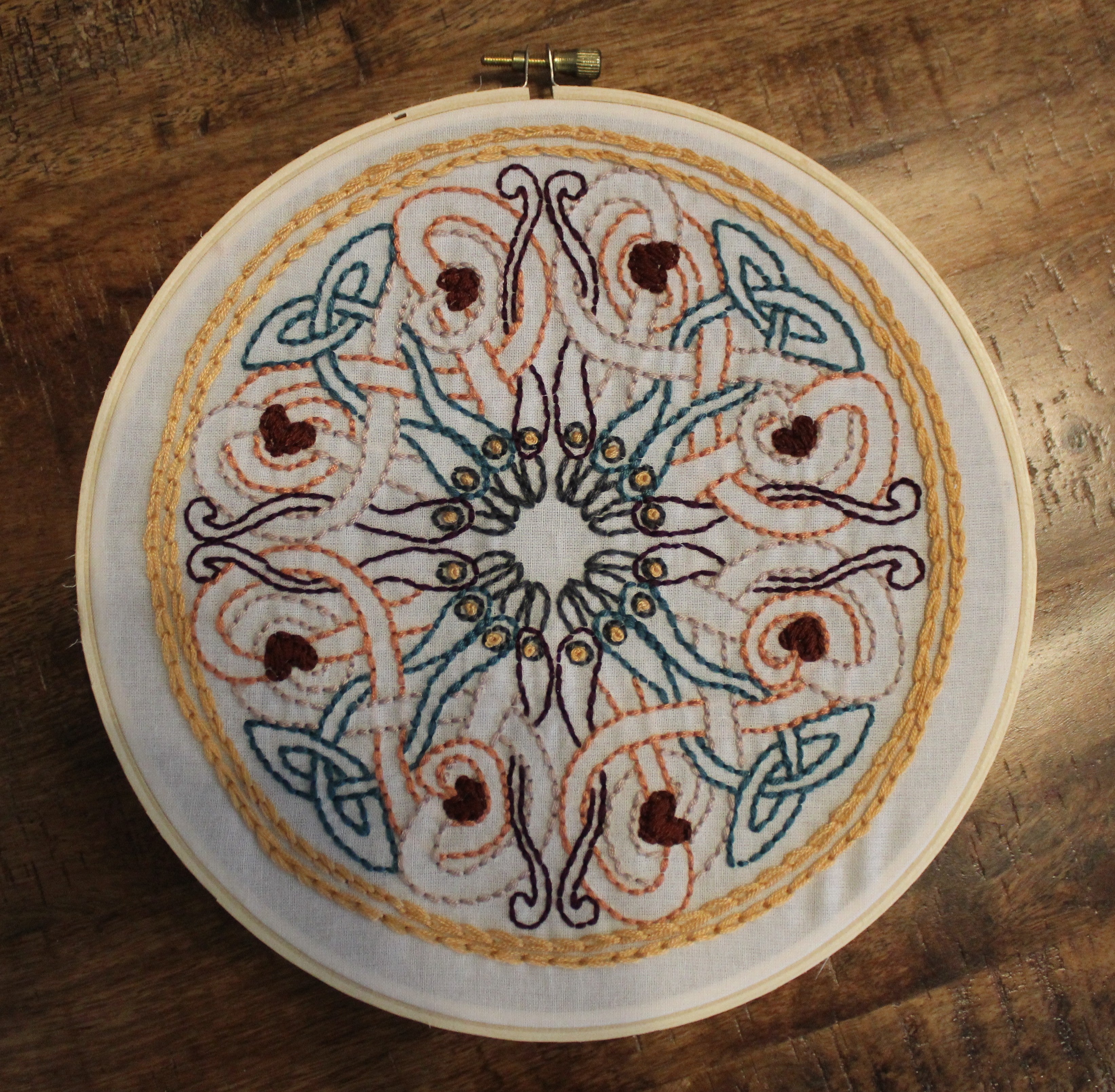 Harvest Spiral Wheel Embroidery