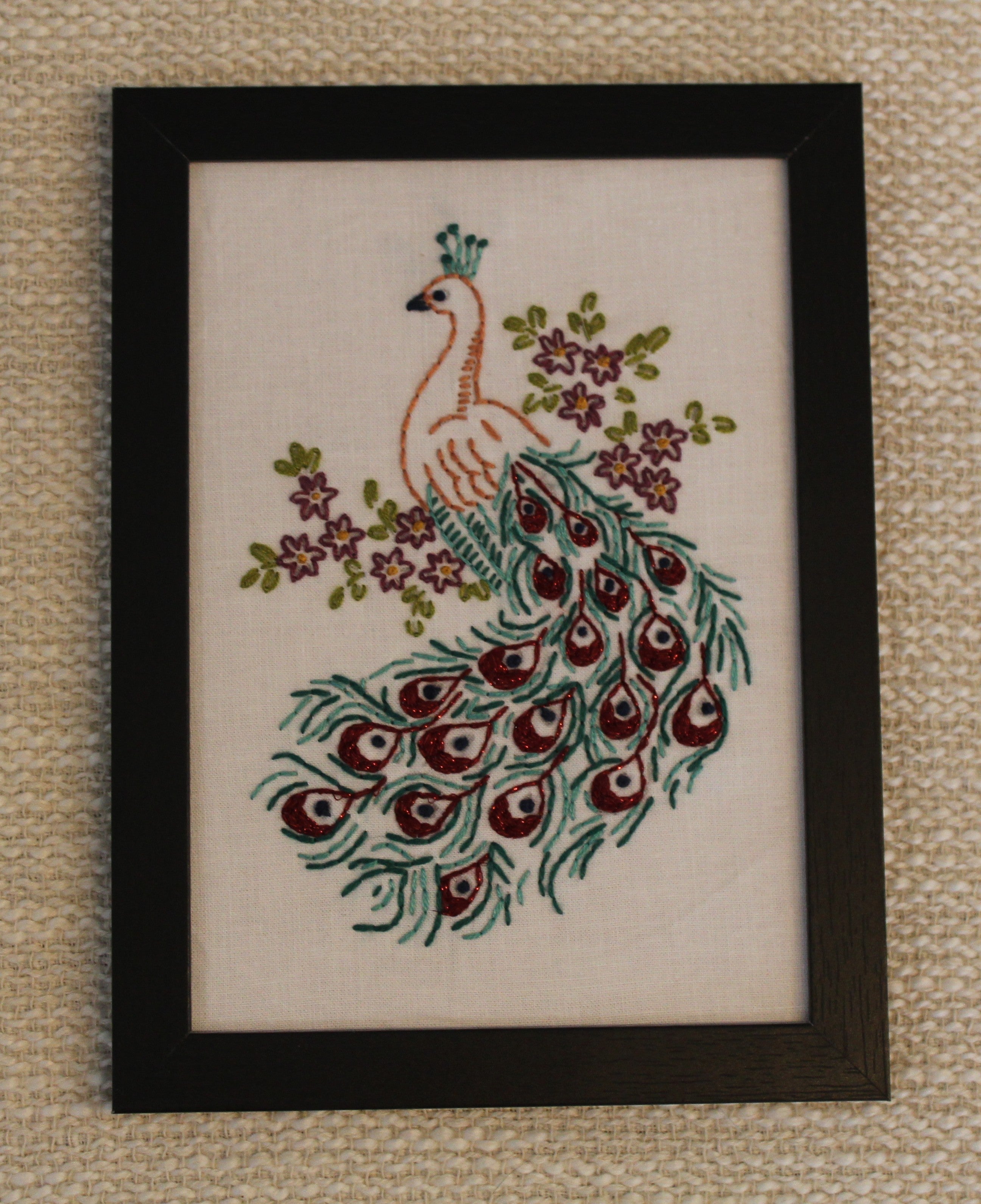 Shimmer-Tail Peacock Embroidery