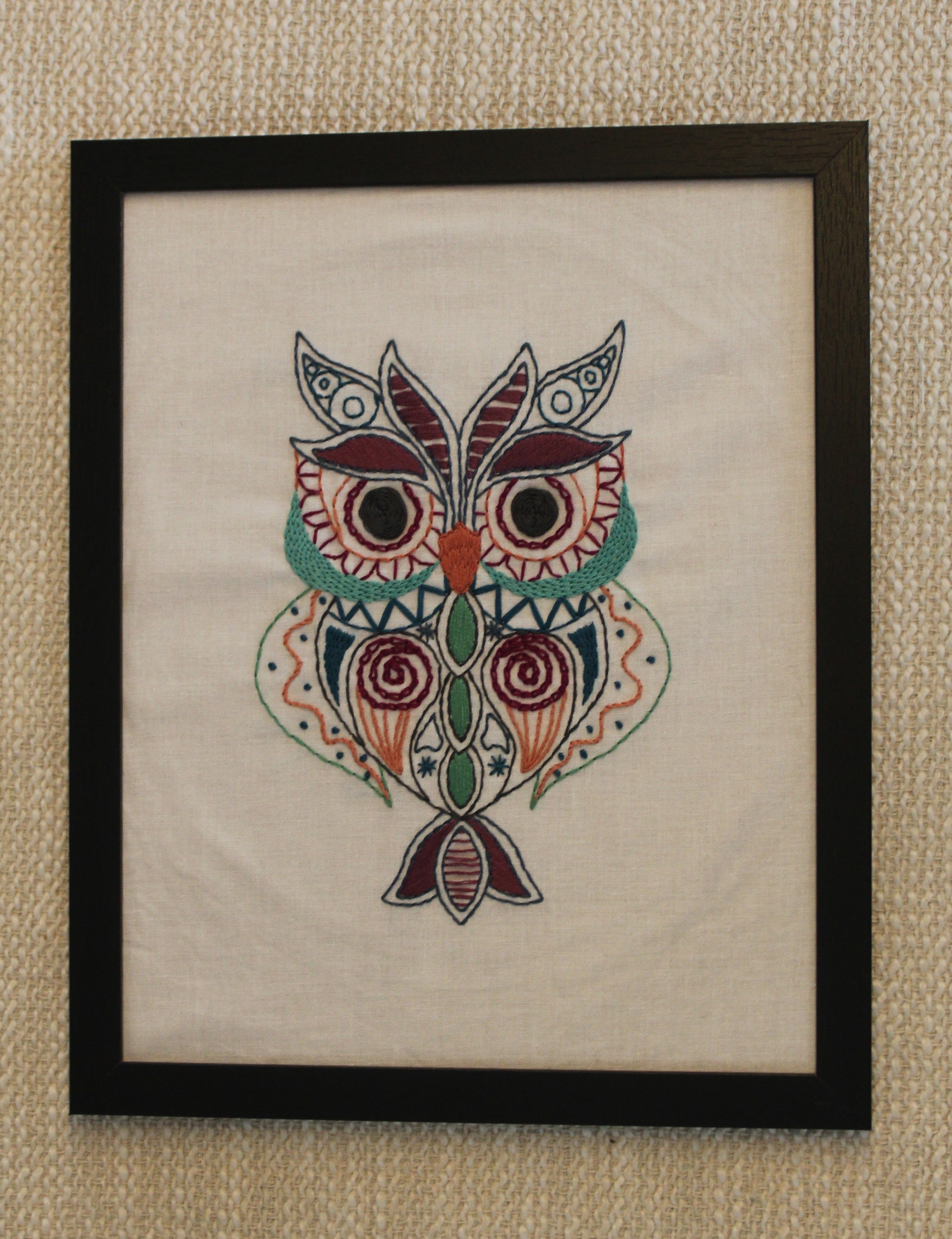 Midnight Mosaic Owl Embroidery