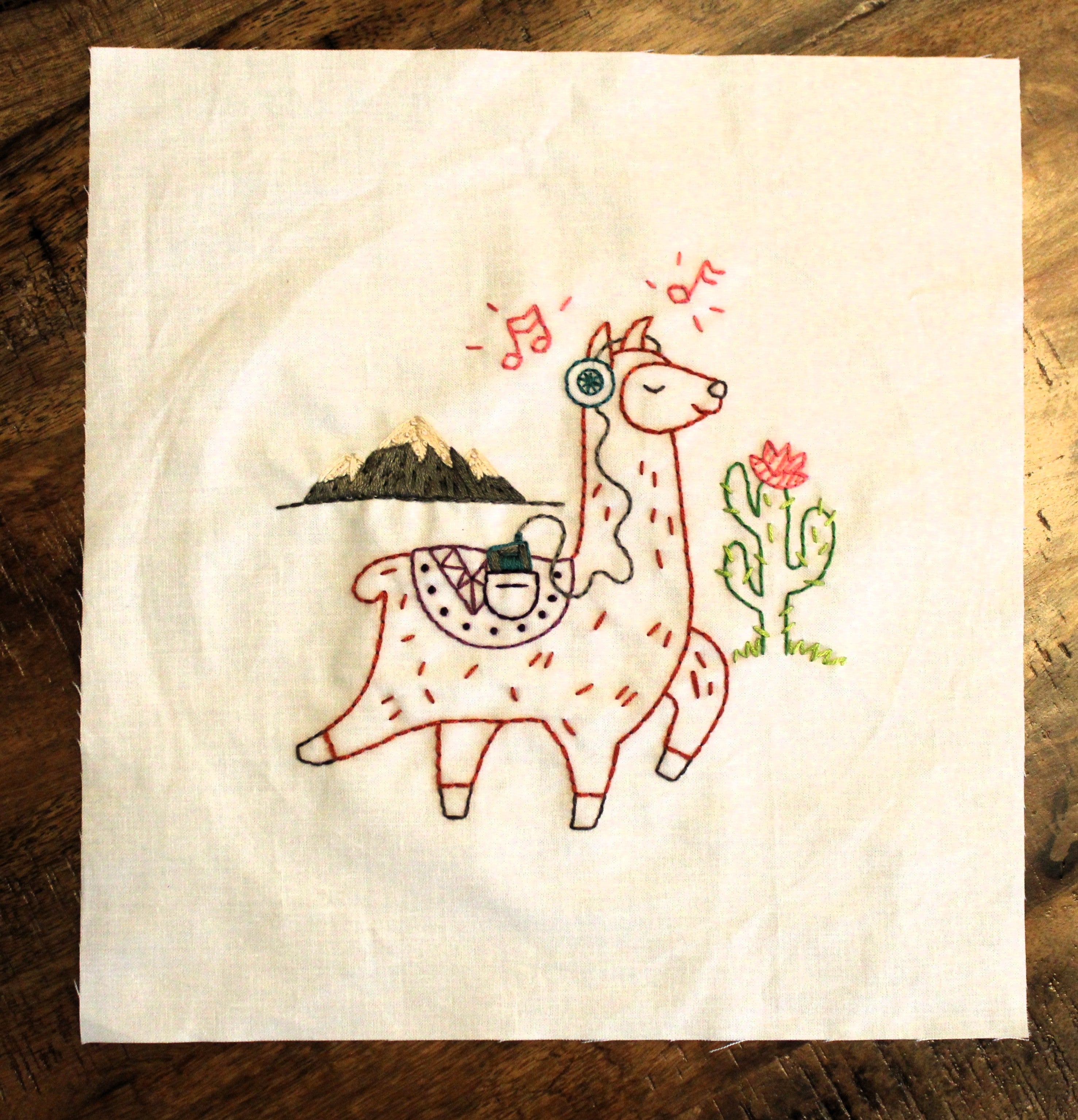 Llama Beats Embroidery