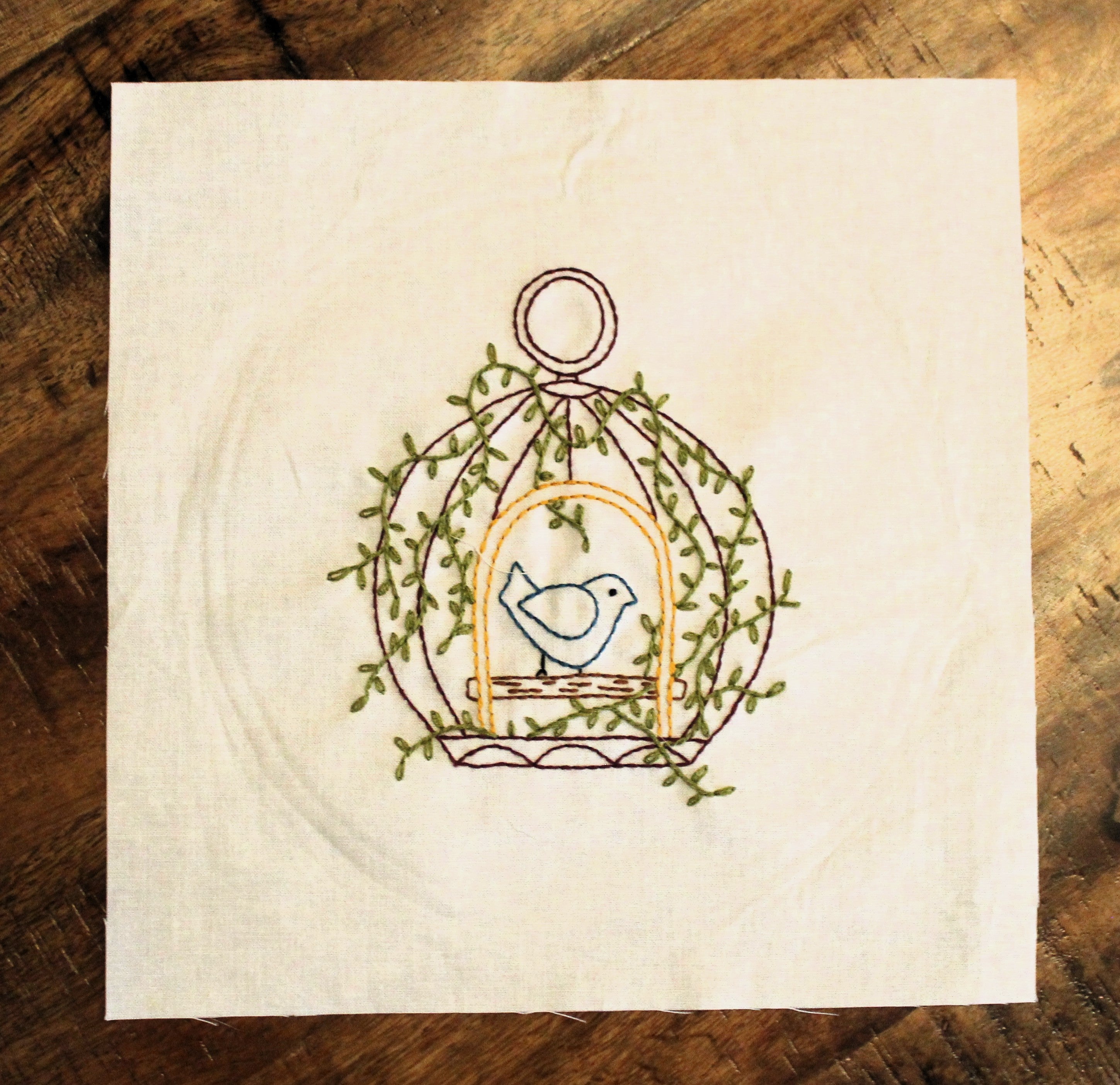 Songbird in the Vines Embroidery