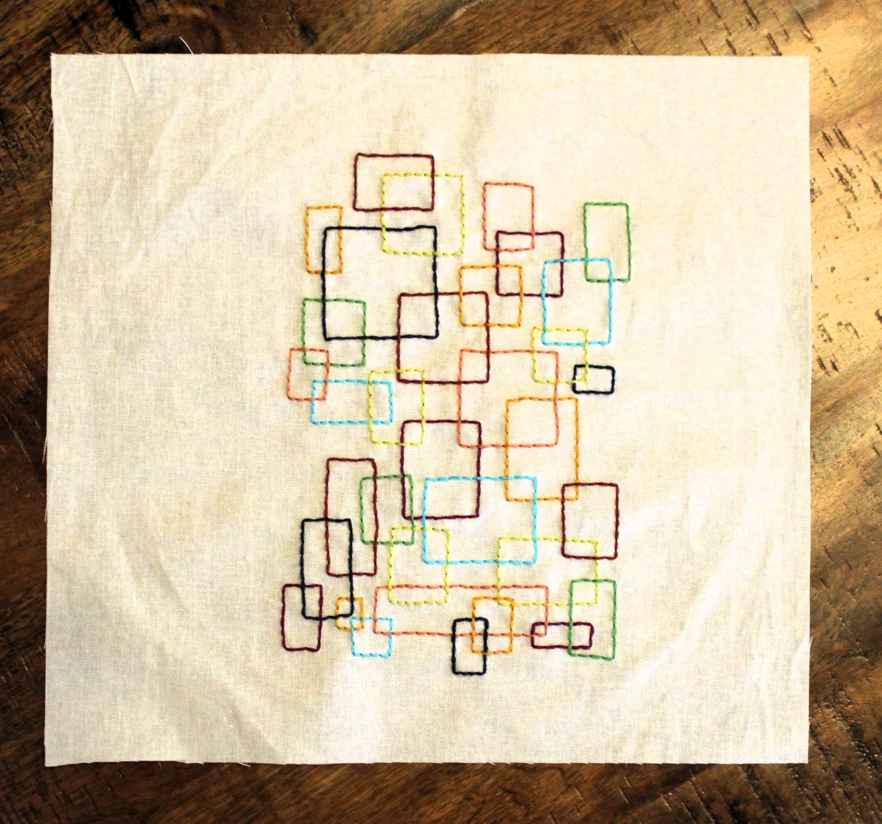 Colorblock Geometry Embroidery