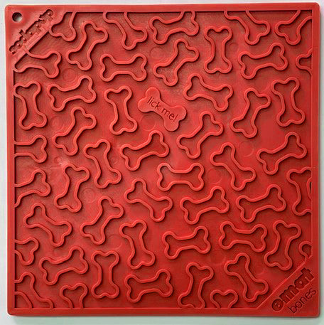 Bones eMat - Enrichment Lick Mat for Dogs and Cats | eMat Enrichment Toy for Anxiety Relief | SodaPup