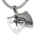 Two Piece Shield Cross Necklace