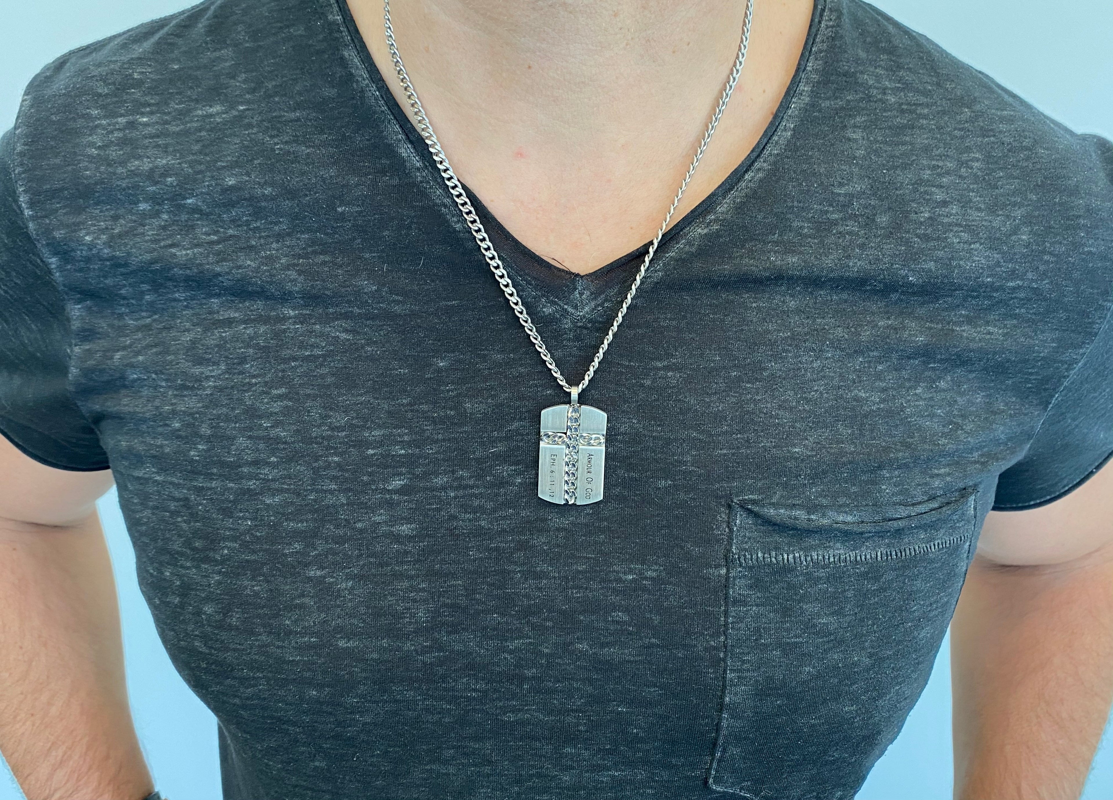 Silver Chain Cross Necklace