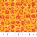 Orange on Yellow Bubble Celebration Cotton 44”/45” Fabric Per Yard