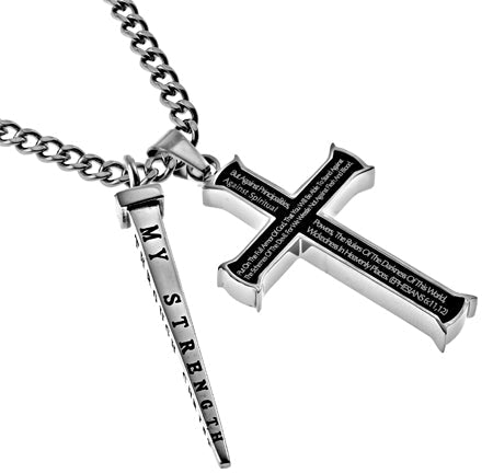 Black Cross Nail Necklace