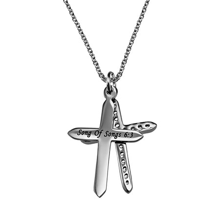 CZ Twin Cross Necklace
