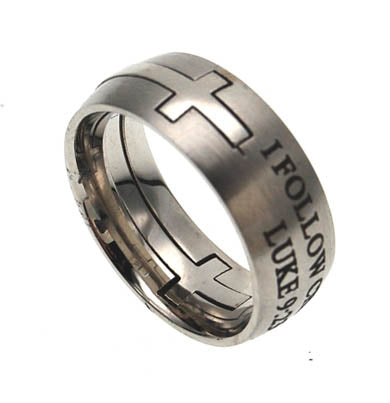 Silver Square Double Cross Ring