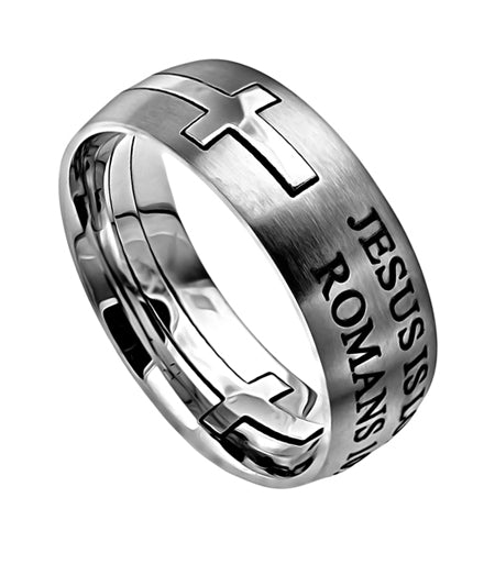 Silver Square Double Cross Ring