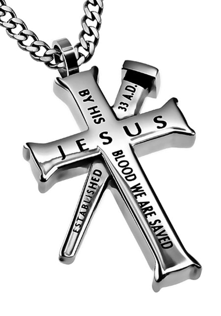 Established Silver Cross Necklace