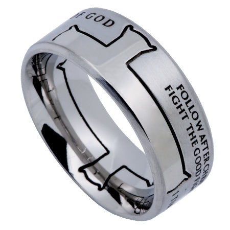 Silver Iron Cross Ring