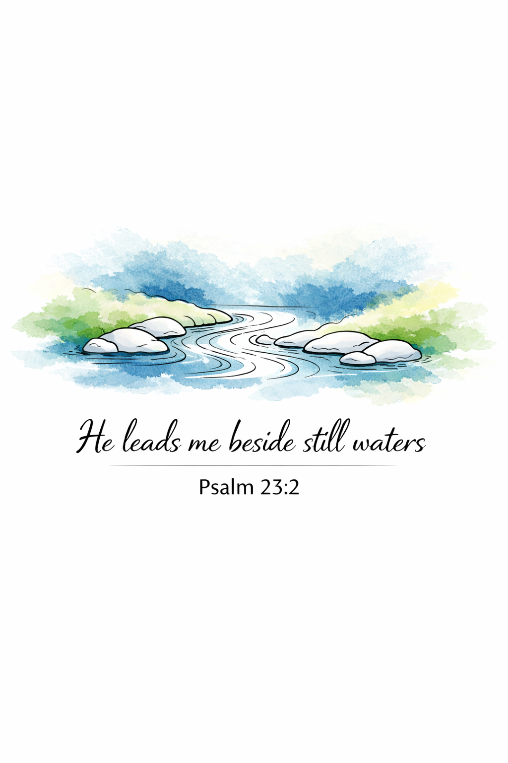 Still Waters – Psalm 23:2 Unisex Crewneck T-shirt